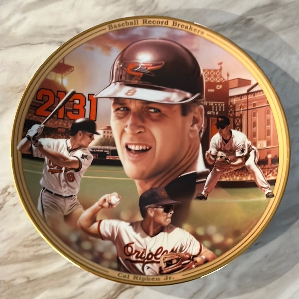 Cal Ripken Jr. Baseball Record Breakers 2131st Consecutive Games Plate